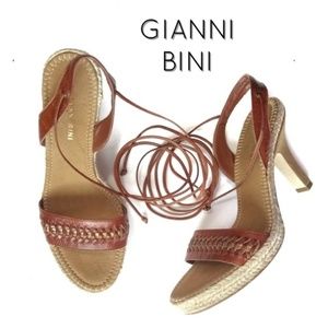 Strappy Platform Leather Sandals EUC